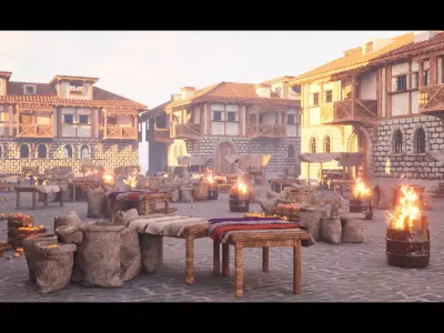 Medieval Town and Market Modular Environment Pack