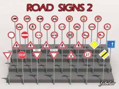 Road signs 2 3D model