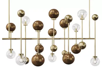 FLUXUS BRONZED CHANDELIER Low-poly 3D model