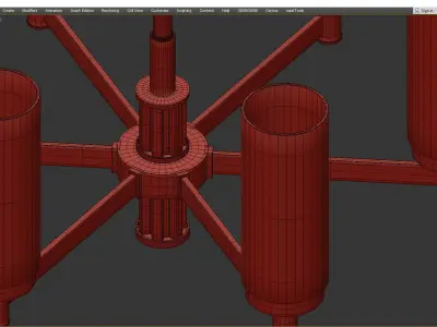 LIAISON TWO TIER black and brass Chandelier 6 Low-poly 3D model