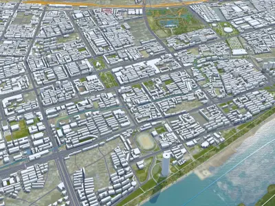 Luoyang Henan China 100km Low-poly 3D model