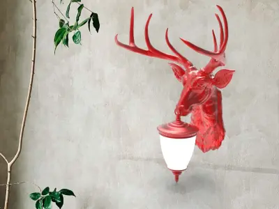Reindeer Head Wall Lamp 3D print model