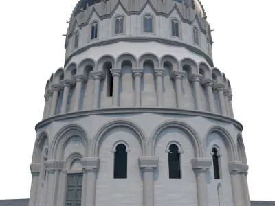 Baptistery leaning tower of pisa 3D model