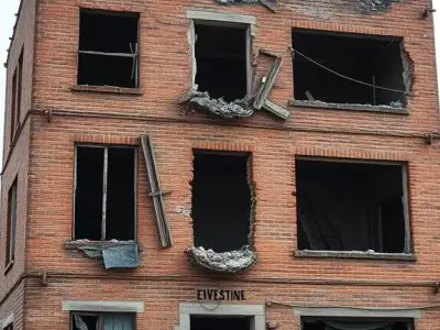 Abandoned Factory Building 3D Model Overgrown Graffiti Ruin Low-poly 3D model