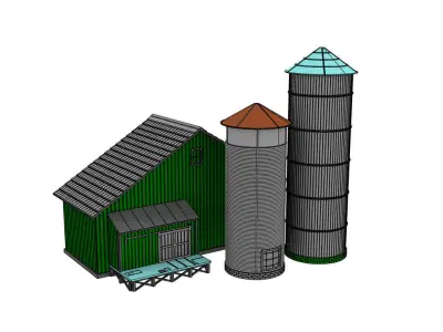 HO scale SUGAR WAREHOUSE 1 87 SCALE FOR RAILWAY DIORAMA MODEL 3D print model