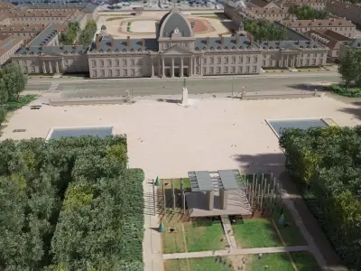 Paris City Eiffel Tower Mars Fields 3D model