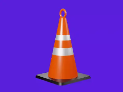 Trafic cone  Low-poly 3D model