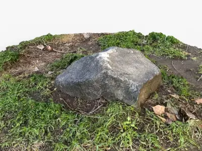 Photorealistic 3D scan of rock stone Low-poly 3D model