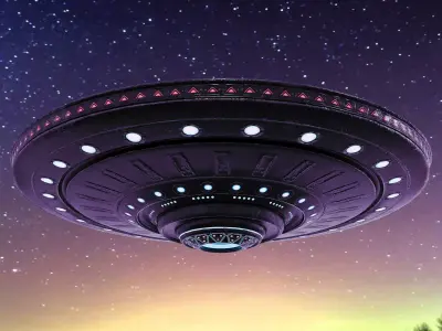 UFO spaceship Sci-fi Low-poly 3D model