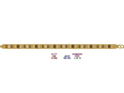 mens light weight bracelet in 22kt  3D print model