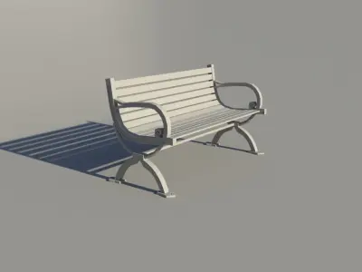 Bench Free low-poly 3D model 3