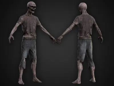 Zombie Ghoul Low-poly 3D model