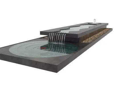 Waterfall Fountains modern Landscape 07 3D model