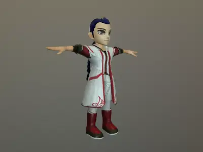 Game ready soldier character Low-poly 3D model