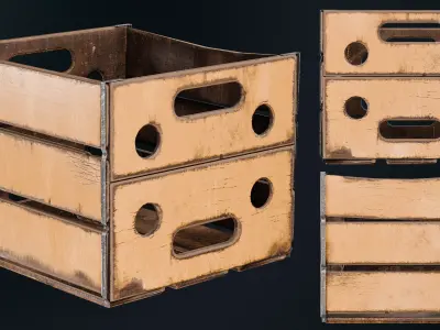 Wooden Crate Version B Low-poly 3D model
