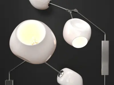 Branching bubble wall light 3D model