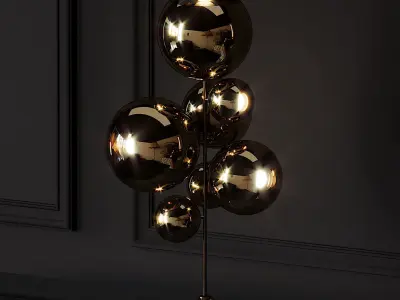 Mirror Ball Gold Stand Chandelier by Tom Dixon 3D model
