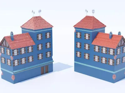 Italian Building number 12 Lowpoly Low-poly 3D model