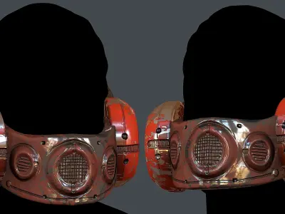 Gas mask helmet 3d model scifi Low-poly  Low-poly 3D model 499