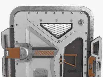 SciFi Bunker Door v2 Low-poly 3D model