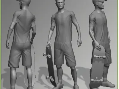  White Skater 11414 tris 