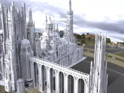 Fantasy epic royal place structure extended 3D model