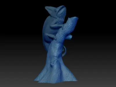 Chameleon Calyptratus Modell Tree-Highpolygon 3D model fullsize 3D print model