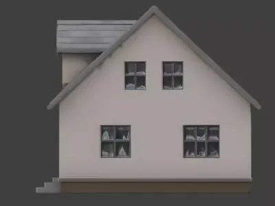 Style Suburban House Asset Low-poly 3D model