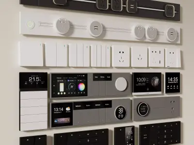 Lighting panel charging socket 3D model 3D model