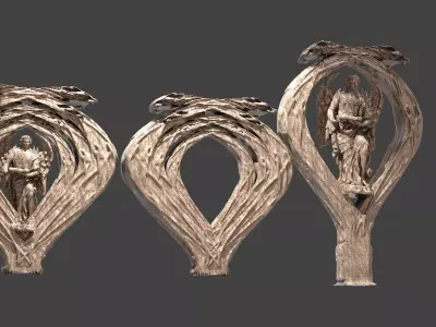 Angel Christmas Wreath collection 1 3D model