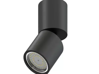 Black Cylindrical Light 3D Model 3D model