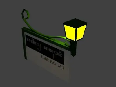 ShopSign with Lamp 1 3D model