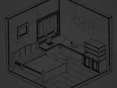 sweet bedroom design Free 3D model