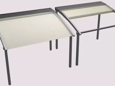 awning open and closed 3D model