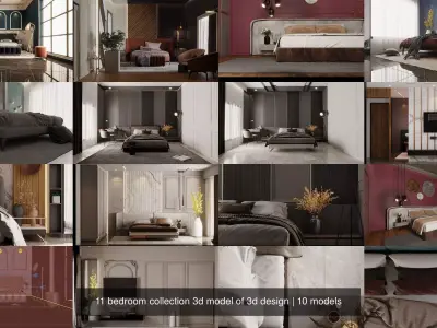 11 bedroom collection 3d model of 3d design 3D Model Pack