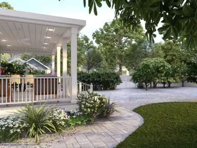  3D Exterior Scene 3D model design garden and landscape 3D model 11