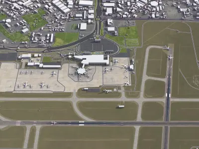 Tunis - Carthage Airport Low-poly 3D model