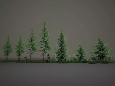 Tree Pine Asset Low-poly 3D model