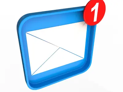 Email Notification Icon Low-poly 3D model