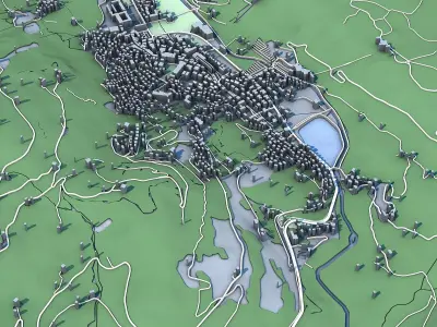 Engelberg Village in Switzerland 3D model