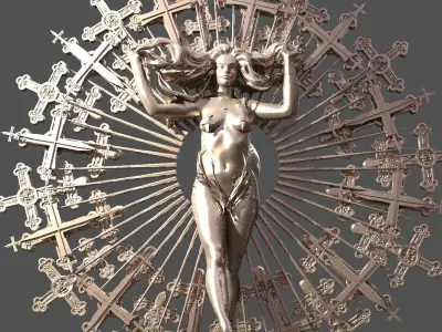 Solar Sun Witch Sculpture 1 3D model