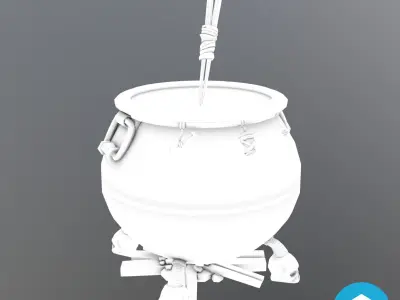 Witch Cauldron  Low-poly 3D model