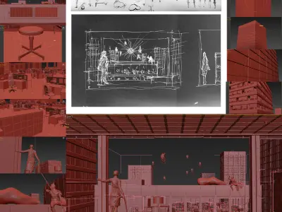 Detailed Meta Utopian Exterior Scene 3D model