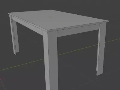 Table minimalistic wood Low-poly 3D model