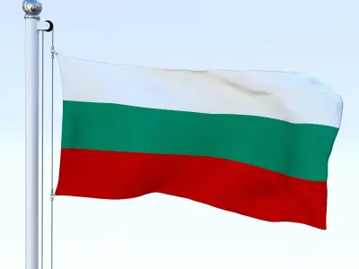 Animated Bulgaria Flag Low-poly 3D model