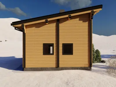 3D model of a wooden house 3D model