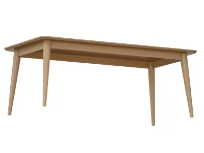 Tate Sand Extendable Midcentury Dining Table Crate and Barrel 3D model