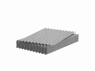  Stack Of Concrete Roof Tiles 3D model