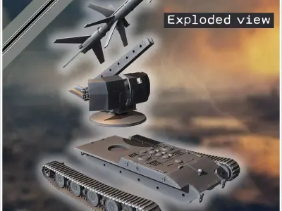 E-100 mit Raketenwerfer R-1 Rakete rear version Entwicklung rock 3D print model