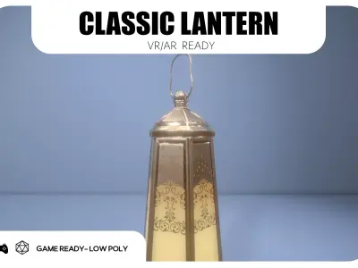 Classic Lantern - Game Ready Low-poly 3D model